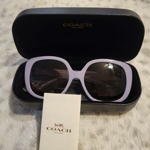 Coach Purple Oversized Square Sunglasses
